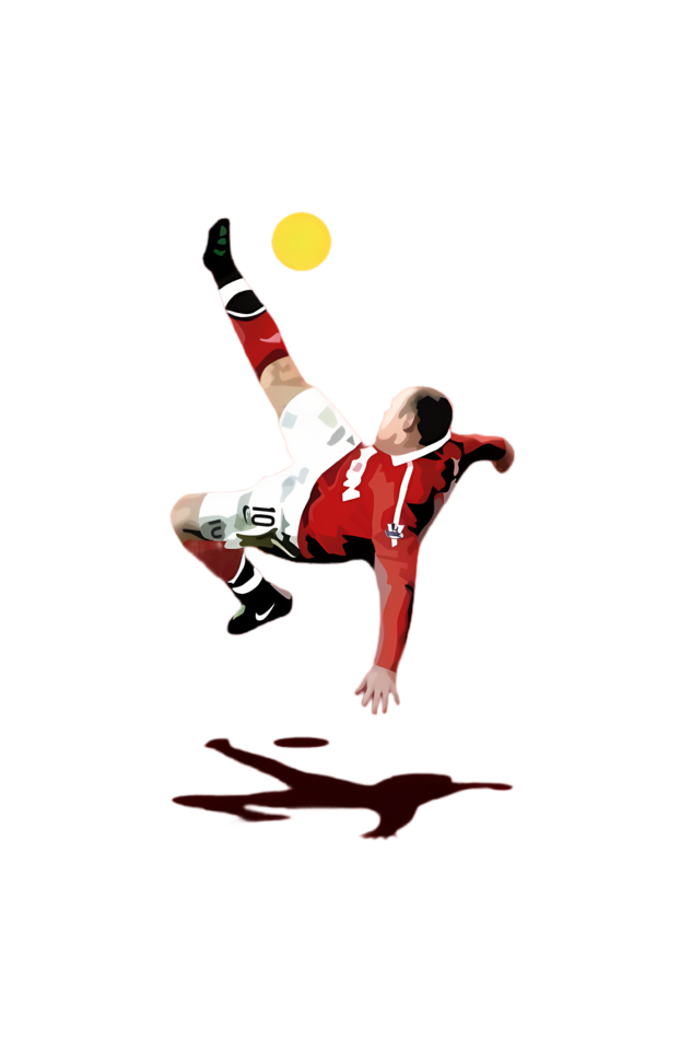 Wayne Rooney Bicycle Kick T-Shirt with Left Pocket Print