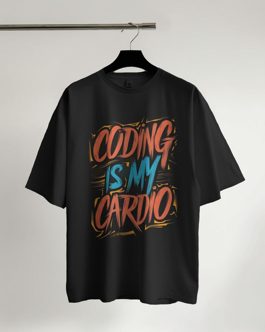 Fashion Astro Unisex Oversized "Coding is my Cardio" Oversized T-Shirt